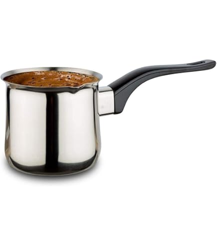 UKCOCO 1pièce Cafetière Turque Acier Avec Couvercle Et Poignée Pour Préparer Café Thé Lait Et Compatible Avec Plaques à Induction Et Stovetop