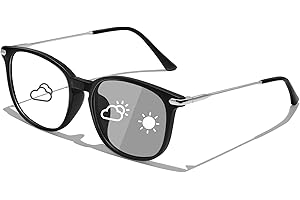 KANASTAL Occhiali Luce Blu Fotocromatici Uomo Donna Computer Quadrati Trasparenti Anti Affaticamento Photochromic Blue Light Glasses per PC Gaming TV Cellulare