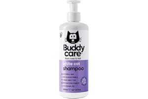 Shampoo per gatti a pelo bianco di Buddycare (500 ml) Shampoo perfetto per gatti bianchi e gatti domestici – profumo fresco e formula schiarente