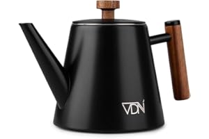 VDN Teekanne mit Siebeinsatz - Teapot [1L, 5-6 Tassen] - Teekanne Thermo, Edelstahl [Doppelwandig, bis zu 1h warm] - Teebereiter [für losen Tee, Ingwer & Kräutermischungen] - 904