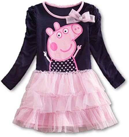 Baby girls Peppa Pig Tutu Dress Birthday Party Dresses (1-2Y) (1-2Y/100cm)