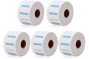 Papier de cou, MOGOI 5 rouleaux de bandes jetables de papier de protection de cou, collier de coiffure extensible de cou couvrant le papier essuie-tout pour des coiffeurs et des barbiers
