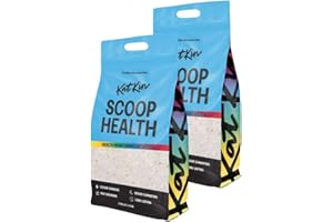 KatKin Scoop Health Litter 2 Bags (2 x 2.7kg/6.7L bag): Health-Monitoring Colour-Changing Cat Litter Made With Odour-Eliminating, Fast-Absorbing, Long-Lasting Silica Crystals.