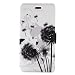 Produktbild Lonchee Huawei P9 Lite Wallet Tasche Brieftasche Schutzhülle ,Gemaltes Muster Design Hochwertige PU Leder Folio Tasche Case Hülle im Bookstyle mit Standfunktion Kredit Kartenfächer (Löwenzahn)