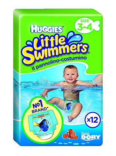 Huggies Little Swimmers Disposable Swim Nappies - Size 3-4 (15-34 lbs/7-15 kg), 2 x Packs of 12 (24 Nappies)