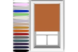 CAECUS Burnt Orange Blackout Roller Blind Metal Fittings Trimmable UV Protection Thermal Properties Premium Fabric Home Office Bedroom Kids Room Child Safe Easy Fit Orange 120cm Width x 160cm Drop