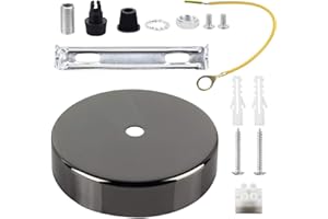 TIANFAN Rosone per lampadario da soffitto, con cavo e morsetto Flex, piastra di montaggio per luce, 100 mm, disponibile in vari colori Gun Metal