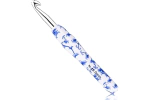BCMRUN 10 mm(000) Large Crochet Hook, Ergonomic Grip Soft Handles Crochet Hook for Arthritic Hands, Extra Long Knitting Needles for Beginners and Crocheting Yarn (10.0mm-000), Blue
