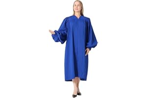 IvyRobes Unisex Clergy Choir Robe Plain Fluted Choir Gown with Cuff Sleeve Halloween Costume Church Adults 3 Colours