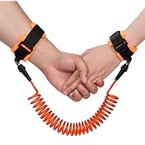 XYTAHDM 2,5 m veiligheidslijn voor kinderen, draagbaar, anti-verlies van hand, armband voor kinderen, anti-verlies, 360° draaibaar, roze