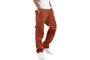 ORANDESIGNE Homme Pantalons Cargo Casual Sport Jogging Slim Fit Militaire Montagne Baggy Pantalon Multi Poches Grande Taille