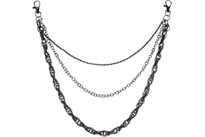 Xihuimay Collana in stile gotico punk rock, con catena a più strati, per portafogli, pantaloni, gonne, portachiavi, cintura, borsa, da uomo e da donna, colore: nero