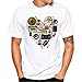 Produktbild Bluse Shirts Herren, Sunday Herren Löwe Druck Tees Shirt Kurzarm T-Shirt Bluse Sweatshirts Basic O-Ausschnitt Shirt Mode 2018 (4XL, Weiß-7)