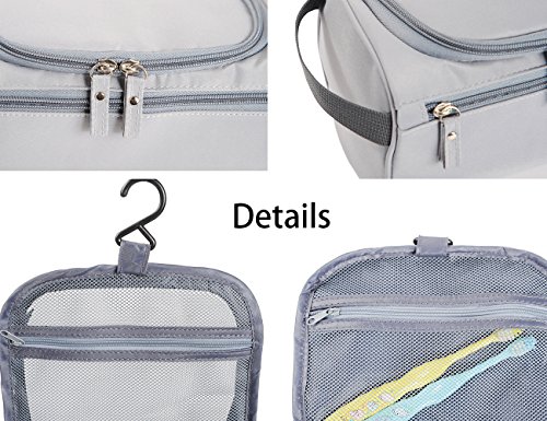 iSuperb® Robustes Herren Kulturtasche Kulturbeutel Wasserdicht Kosmetiktasche Make-up Tasche mit Haken zum aufhängen für Reise (schwarz) - 6