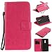 Produktbild Lonchee Xiaomi Redmi Note 4 Wallet Tasche Brieftasche Schutzhülle , Paar Löwenzahn geprägt Muster Design Hochwertige PU Leder Folio Tasche Case Hülle im Bookstyle mit Standfunktion Kredit Kartenfächer (Rose Rot)