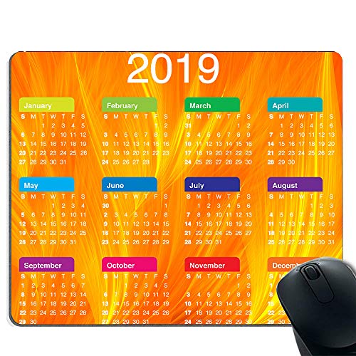 Preisvergleich Produktbild Gelber Hintergrundgummi-Bodenmausunterlage des Kalenders 2019