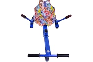 JAMIAH Hoverkart Frame Go Cart for Hoverboard Accessories, Hover Cart Balance Scooter Seat Adjustable Length for 6.5 8 10inch Segway, Graffiti Galaxy Flame Camo (Blue Grafitti)