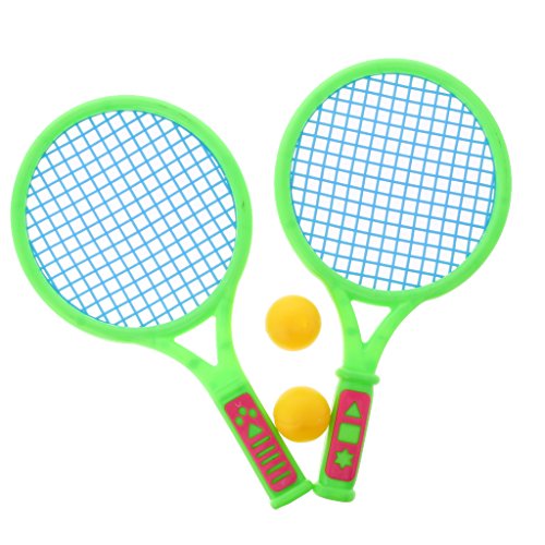 MagiDeal Kids Dual Tennis Racket Ball Set Badminton Outdoor Beach Sports Toys Gifts - Small