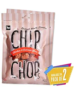 Chip Chops Dog Treat Chicken and Calcium Bone, 140g, Optimum Health Formula (Pack of 2)