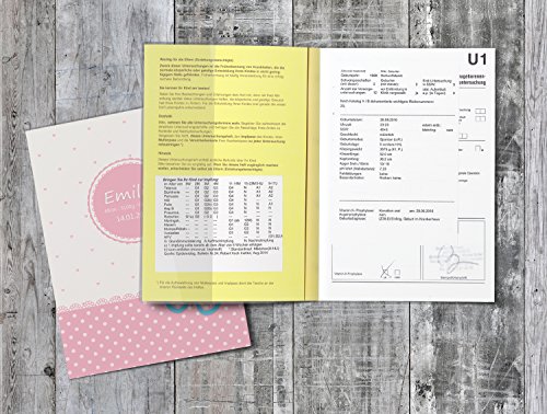 U-Heft Hülle SET rosa Herzchen Schmetterling Elefant Cupcakes Untersuchungsheft Hülle & Impfpasshülle personalisierbar mit Namen und Geburtsdatum - 8