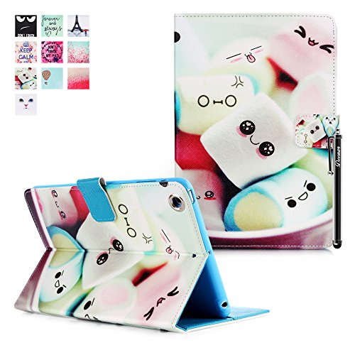 iPad Mini 3 Hülle, Deenor Colorful Classic Design PU Leder Stand Schutzhülle Hülle für Apple iPad Mini 1/2/3 Generation. (Cute cake)