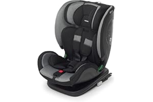 Foppapedretti Seggiolino Auto Reklino I-Size, per bambini da 76 a 150 cm di altezza, 15mesi-12 anni, conforme ECE R129, Fissaggio Dualfix (Isofix e non), Safe Body Protection, Comfort Kid Pad, Carbon