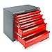 Produktbild DeTec Metall Schubladenschrank #Fernando# mit 5 Schubladen/Unterschrank / Stahlmagazin, 70x43.5x60 cm, rot, Werkzeugschrank/Schubladencontainer für Büro, Garage und Werkstatt