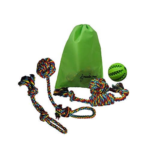 5-Pack-Pet-Dog-Cotton-Rope-Toys-Rubber-Chewing-Ball-Toys-Bite-Resistant-and-Teeth-Cleaning-Gift-Set-for-Small-Medium-Dogs