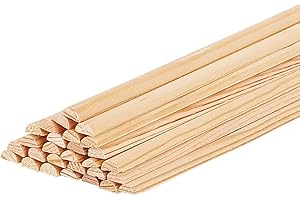 OLYCRAFT 30 bastoncini di legno rotondi da 20 cm x 7 mm, strisce di legno non finite spesse 3 mm, tasselli rotondi in legno naturale, accessori per modellini per forniture artigianali in legno