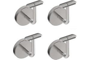Sellon24® 4 x supporti per corrimano in acciaio inox con rosetta di copertura, supporto per corrimano, 42,4, corrimano, ringhiera per scale, interni esterni, supporto per corrimano rotondo V2A