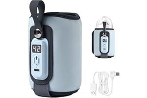 Chauffe Biberon Portable USB, EBKCQ Universel Chauffe-Biberons Réchauffeur de Biberon, Chauffe Biberon Voiture, Chauffe Biberon pour Bébé, Réglable à 5 Vitesses pour Voiture,Voyage,Domicile,Shopping