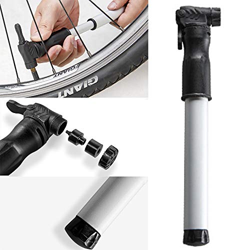Preisvergleich Produktbild ---Mini Tragbare Fahrradpumpe / Mountainbike Luftpumpe Fahrrad Aluminium Legierung Kleine Pumpe / 90-100PSI Hochdruck MTB Reifen Radfahren Handluftpumpe (Weiß)