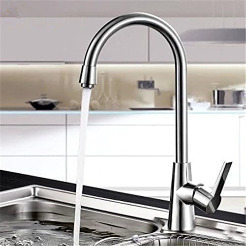 ChengZhi Recalling the kitchen faucet, hot and cold stainless steel sink, wash dishes, vertical rotary dish washing, wire drawing, lead-free faucet,Single tap