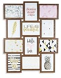 Fotocollage für 12 Fotos in den Formaten 13x18cm, zum Aufhängen im Querformat und Hochformat
