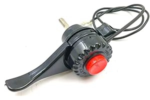 Opengardenweb Leva Gas acceleratore per motozappe con Perno M6 x 44 mm - con Pulsante Stop - a 2 Fili