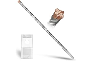 METOTY SDS Plus Hammer Drill Bit 10mm×350mm, with 4 Carbide Cutting Edges, Head with Coating, Masonry Drill, Hammer Drill, Concrete Drill, for Stone, Concrete, Natural Stone, Brick Wall