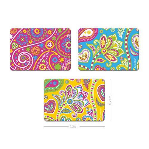 3x POLYCLEAN SmartKosi Tablet-Display-Cleaner aus Microfaser P-9000 â€“ Selbsthaftende Reinigungspads fÃ¼r iPad, Tablet & Co. / Streifenfreie Displayreinigung (5,2 x 3,7 cm, 3 StÃ¼ck) (Paisley)