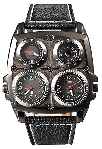 Ama-ZODE OULM Militrarmee-Platz Wei zwei Zeitzonen Uhrwerk Quartz Herrenuhr Ama-ZODE OULM Militrarmee-Platz Wei zwei Zeitzonen Uhrwerk Quartz Herrenuhr