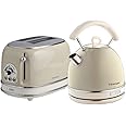 Ariete ARPK10 Retro Style Dome Kettle and 2 Slice Toaster Set, Vintage Design, Beige