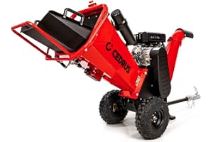 Hahn & Sohn Cedrus RB02PRO Bensin Häcksler - Stark, upp till 12cm grenar, 4.4kW Loncin motor, chassi - trädgårdshäckslar, trähäckslar, asphäckslar, professionell häcksler - Bensindriven, tyst, för