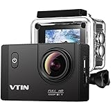 VTIN Action Kamera WIFI 2,0 Zoll, VTIN Full HD 1080P Sport Action Camera Cam Wasserdicht 170 ° Weitwinkel mit 2 Verbesserten Batterien und Zubehör Kits