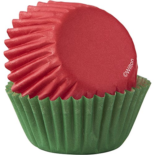 Wilton Rot & Grün Mini Cupcake Liners 100 Stück, mehrfarbig, 100 Stück