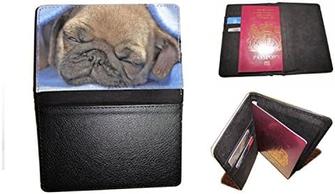 Pug Sleeping dog travel passport cover case fits UK passport document