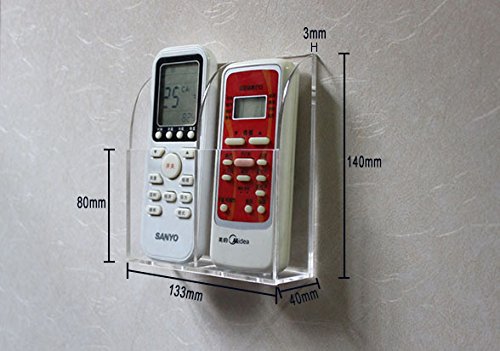 2 Fächer – Fernbedienung Wandhalterung, Klimaanlage , Heizung, TV-Boxen, Stereo für Hotels / Wasser Bar / Zimmer, umweltfreundliche Materialien Acryl TV-Fernbedienung Aufbewahrungsbox, transparent - 6