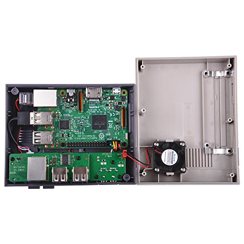 Retroflag NESPi Case   Plus con controladores de juego con cable USB y ventilador de refrigeraci  n y disipadores t  rmicos para RetroPie Raspberry Pi 3 2 modelo B y Raspberry Pi 3B  
