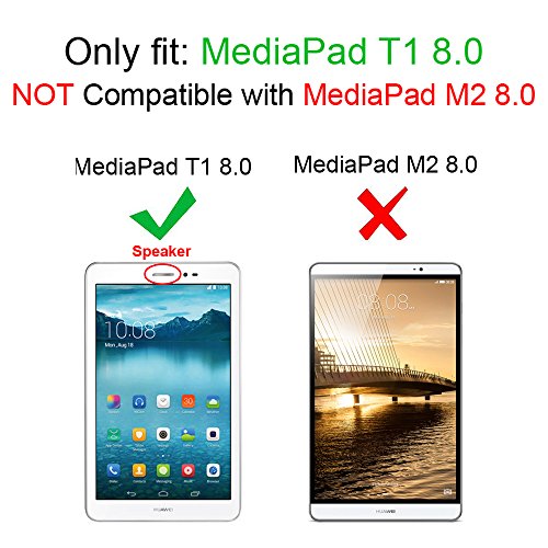 Fintie Huawei MediaPad T1 8.0 Hülle – Slim Fit Kunstleder (Folio) Schutzhülle Tasche Case Cover Standfunktion und Stylus-Halterung für Huawei MediaPad T1 8 Zoll 3G / WiFi Tablet-PC, Schwarz - 2