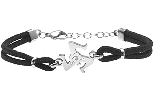 AMORILI bracciale trinacria siciliana sicilia acciaio e corda