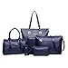Produktbild Handtaschen 2018 Trend Sub-Pakete Sechs Sätze Frau Large Taschen Handtaschen Schulter Messenger Bag,Blue-OneSize