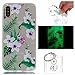 Produktbild Hülle Leuchtende iPhone X Silikon Etui Handy Hülle Weiche Transparente Luminous TPU Back Case Tasche Schale Leuchten In Der Nacht Für Apple iPhone X + Schlüsselanhänger (P) (20)
