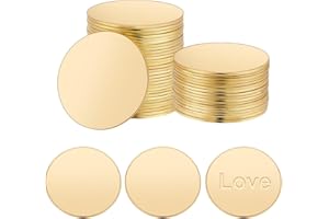 PH PANDAHALL PandaHall 100 pz Grezzi per Stampaggio Metalli Piastra Rotonda In Ottone Dischi In Ottone Da 15 mm Foglio di Ottone Vuoto Spazi Vuoti per Incisione Moneta per Artigianato Modelli